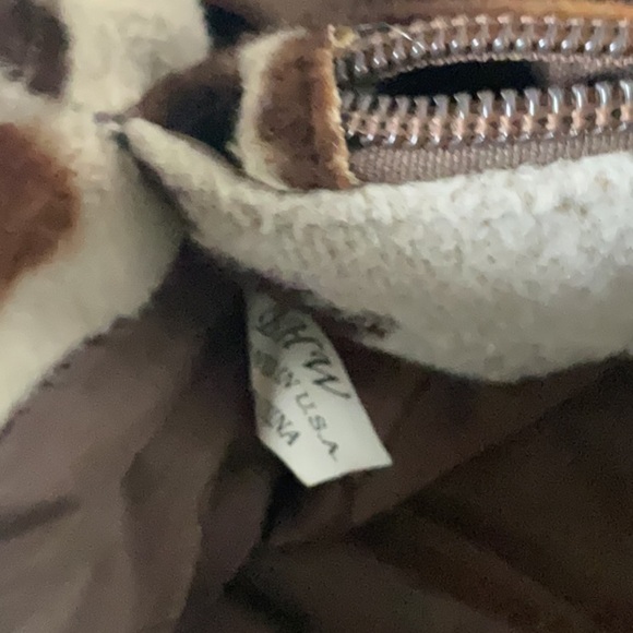 Cow Print Brown and Cream Shoulder Bag with Western Glam - Picture 7 of 7